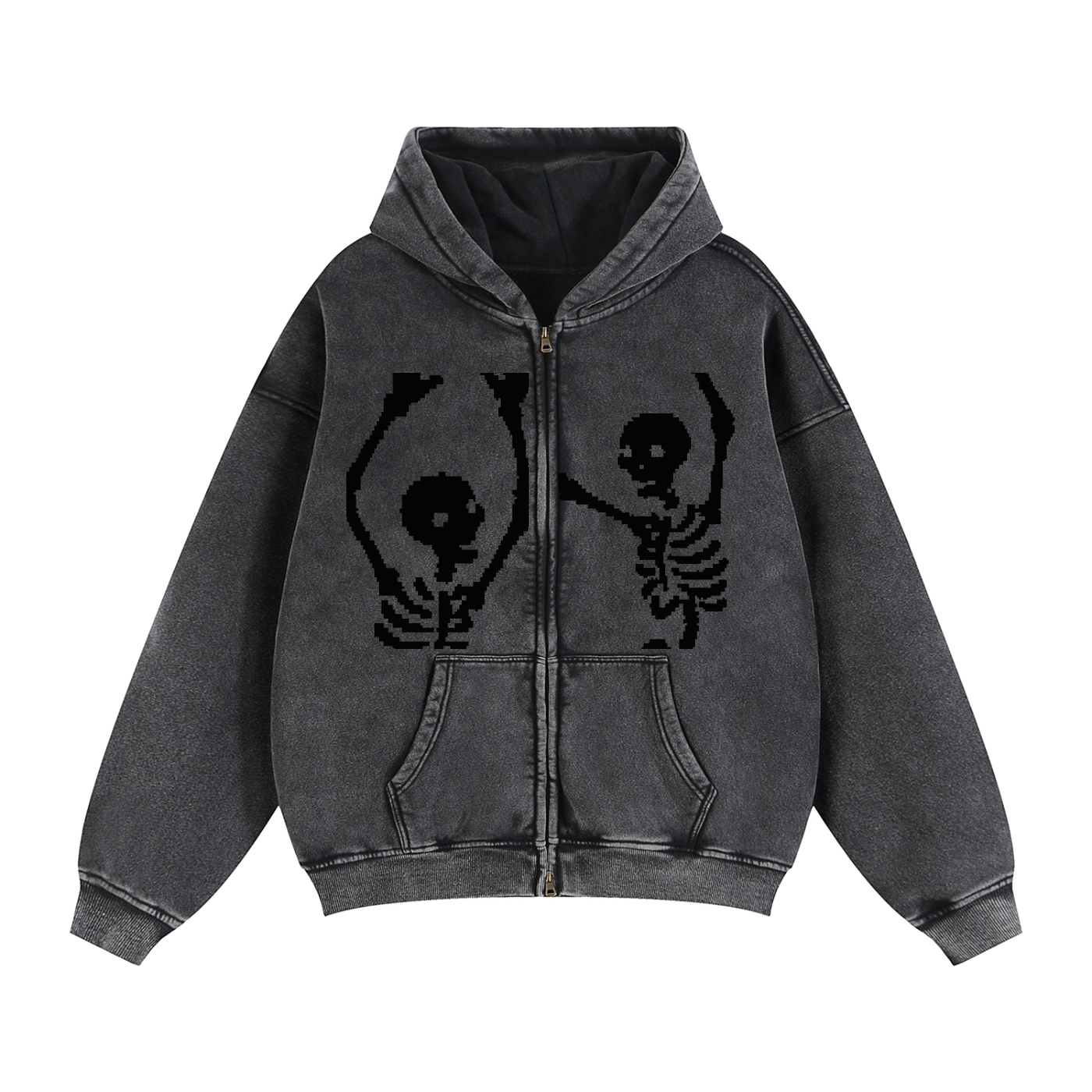 Zip-Through Boxy Fleece Hoodie