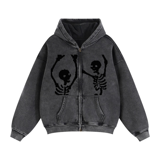 Zip-Through Boxy Fleece Hoodie