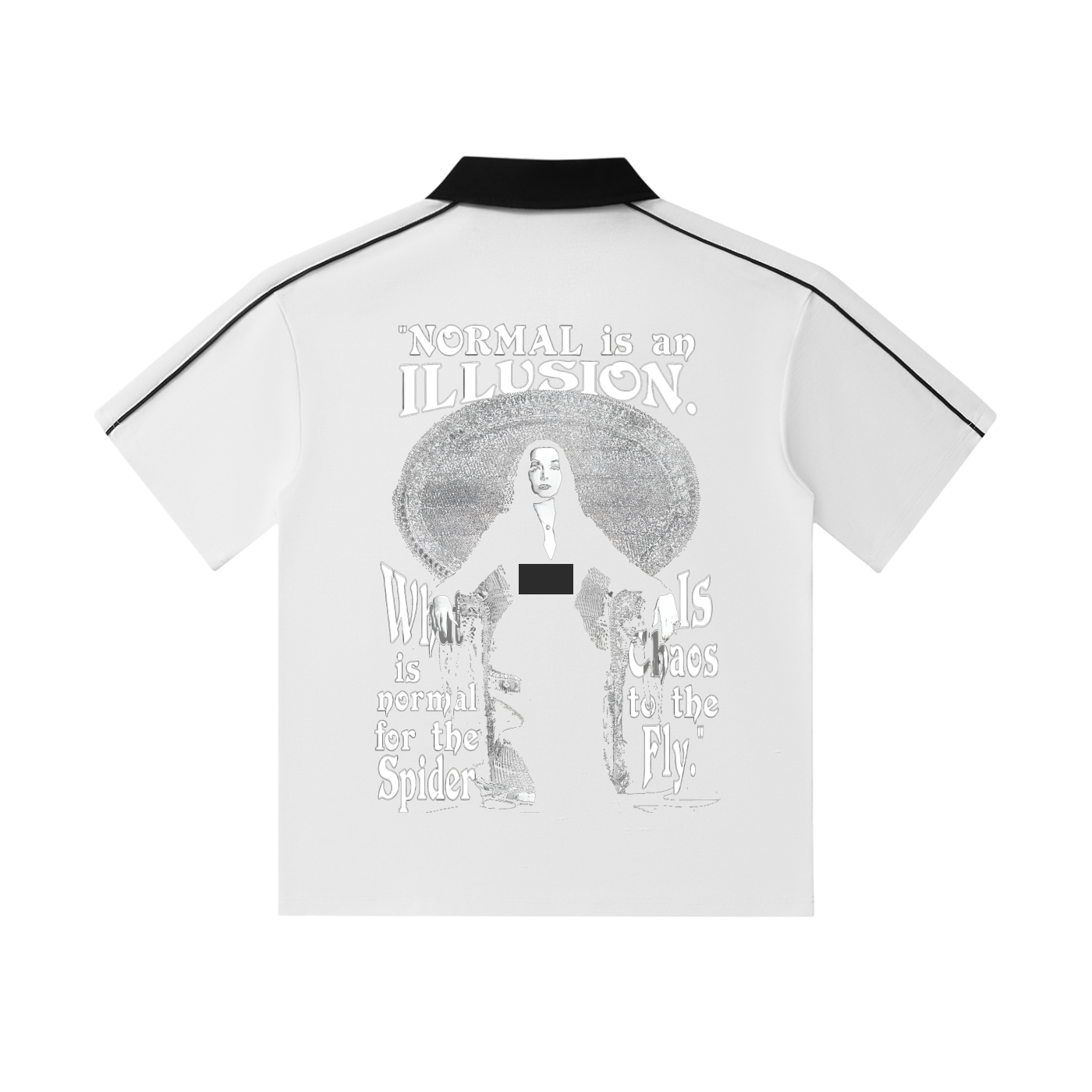Illusion Contrast Collar Short-Sleeve Polo Shirt