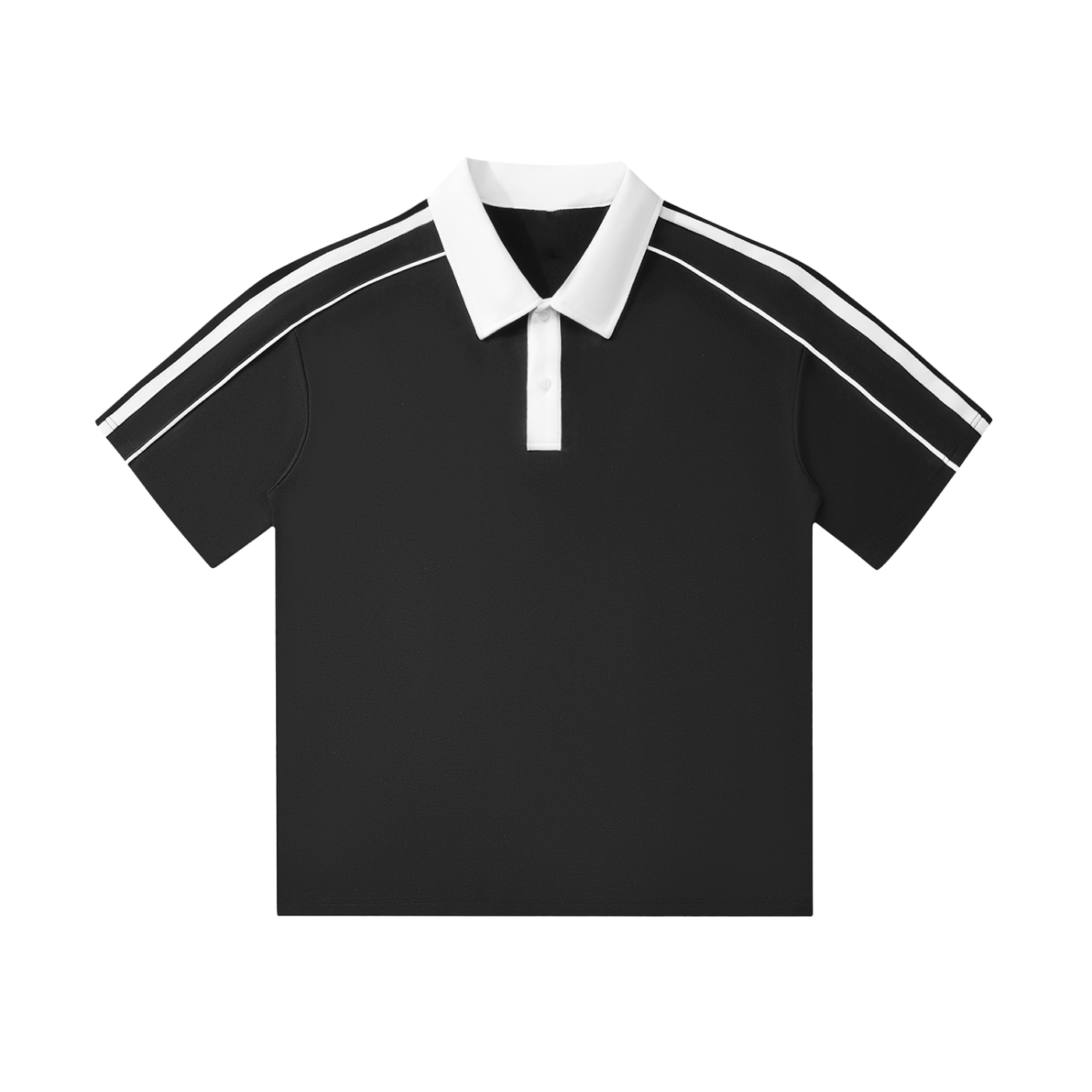 Illusion Contrast Collar Short-Sleeve Polo Shirt