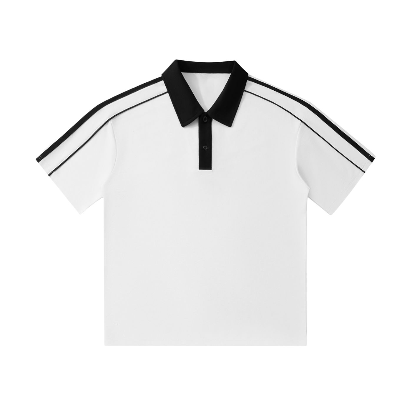Illusion Contrast Collar Short-Sleeve Polo Shirt