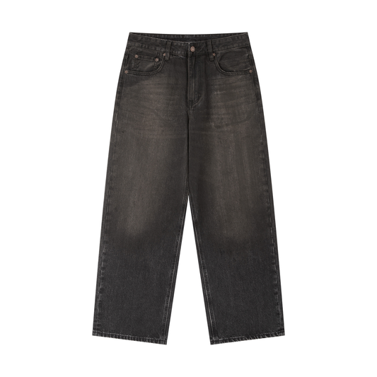 Vintage Wash Heavyweight Denim Jeans Black